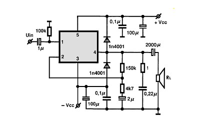 TDA2040 III electronics circuit